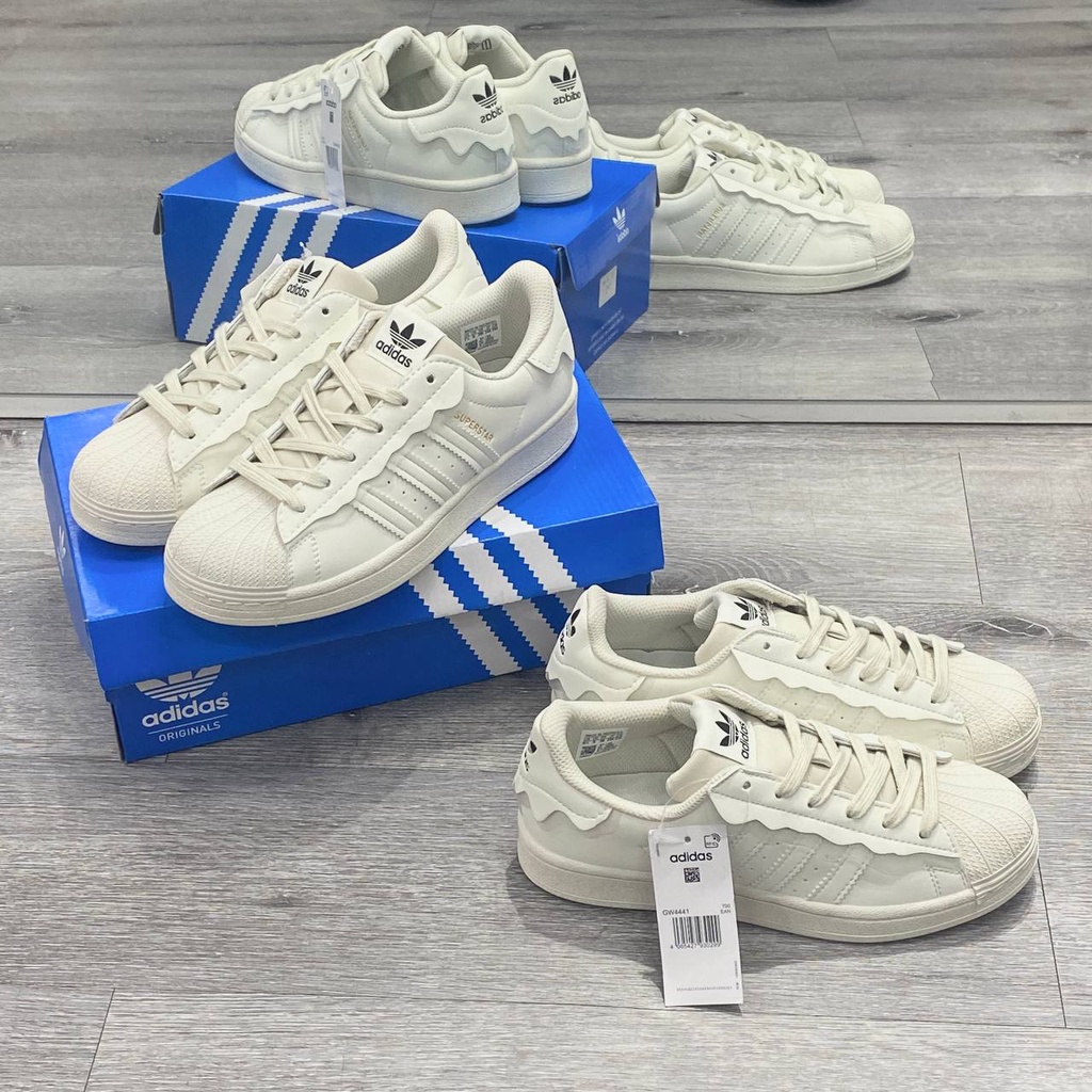 Giày thể thao das sò trắng hàng SC mẫu mới 2022, Giày Superstar Cloud White Mũi Sò Bản