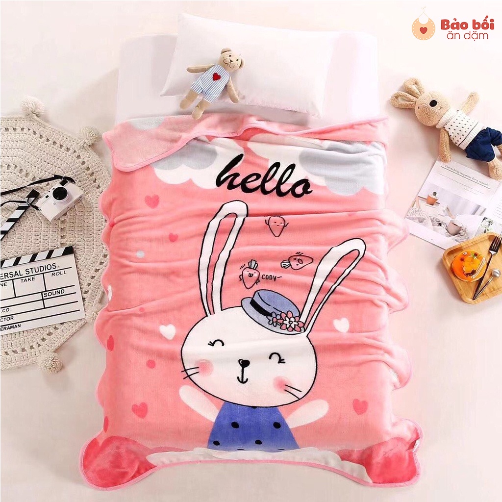 Mền hoạt hình chất tuyết nhung nhiều mẫu mã cho bé yêu