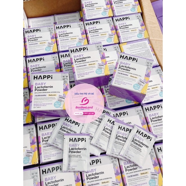 Bột Dinh Dưỡng 1000 Ngày Happi Baby Lactoferrin Powder - Hộp 28 gói x 1g - BAABEELAND