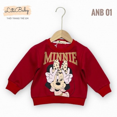 Áo nỉ bông LITIBABY in hình Mickey, cho bé 3 - 10 tuổi