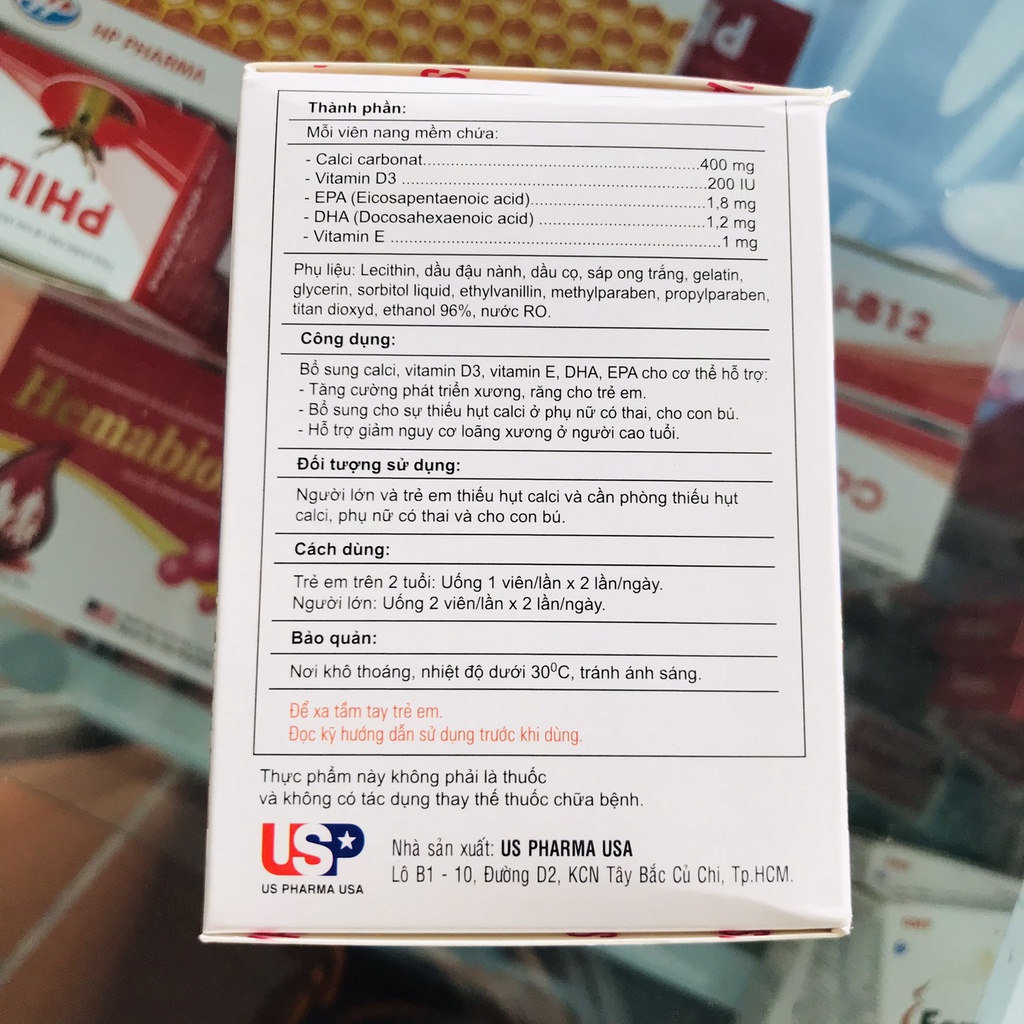 CALCIUM FORT HỘP 100 VIÊN bổ sung calci, D3, E, DHA, EPA