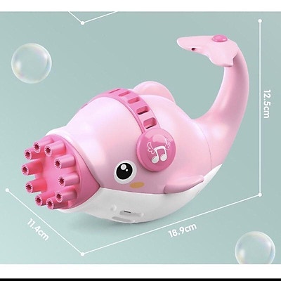 Máy bắn bong bóng cá heo 10 nòng cho bé - Máy máy phun thổi bong bóng xà phòng hình cá heo