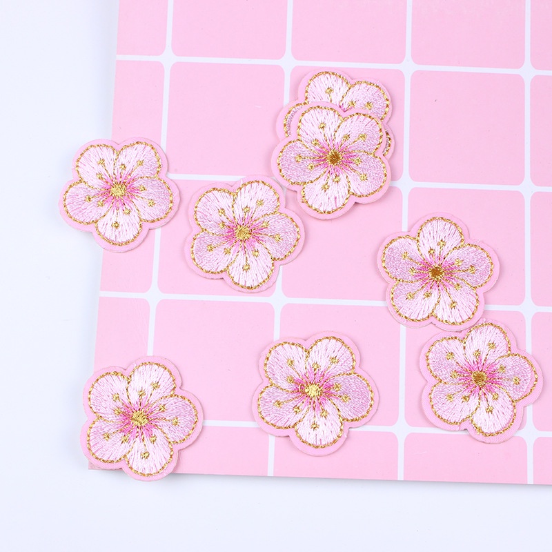 Miếng Vá Quần Áo Và Mũ Tự Dính Thêu Hình Hoa Mận Nhỏ