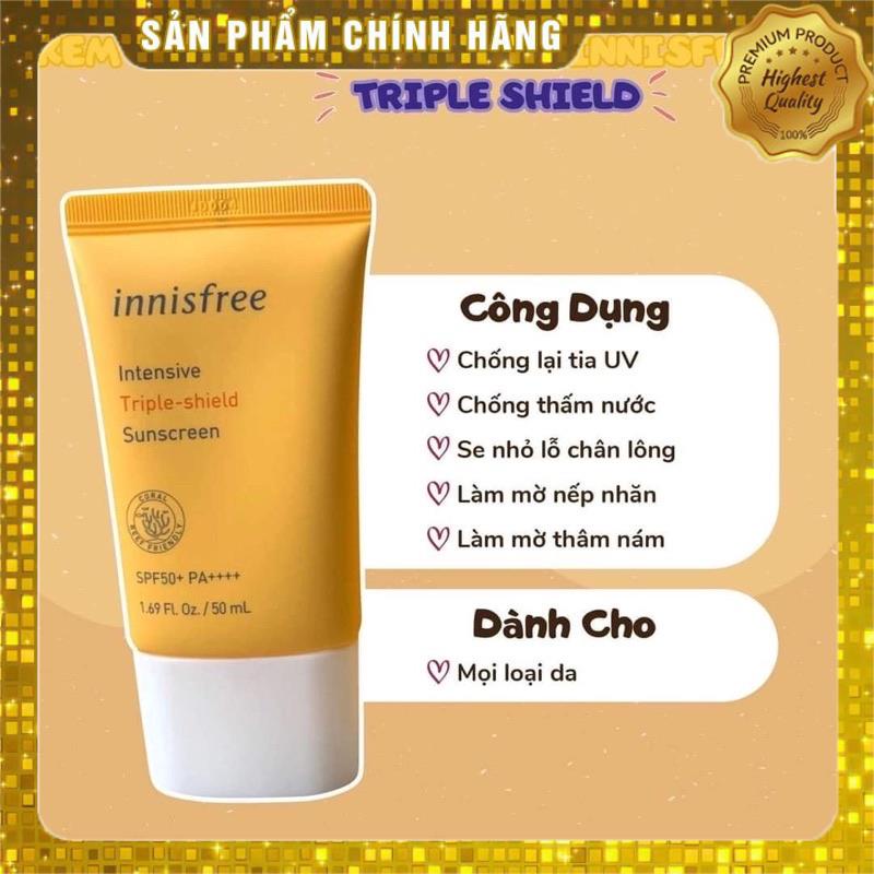 Kem chống nắng hàn quốc trắng da dưỡng ẩm innisfree kiềm dầu tốt