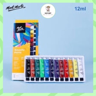 Bộ màu Gouache hãng Mont Marte 12, 18, 24 màu, tuýp 12ml