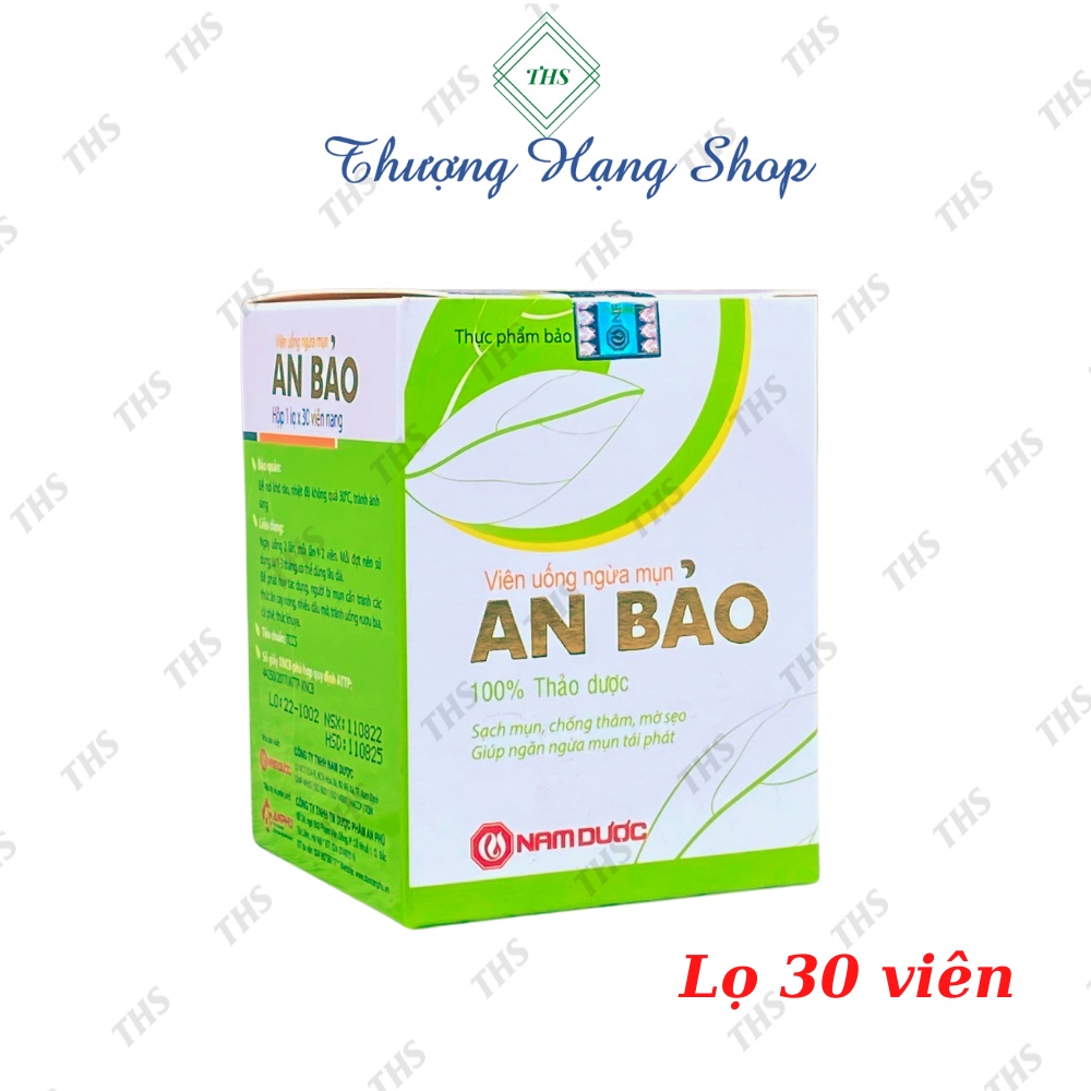 Viên uống ngừa mụn An Bảo Nam Dược Lọ 30 viên, thanh nhiệt giải độc, mát gan, sạch mụn