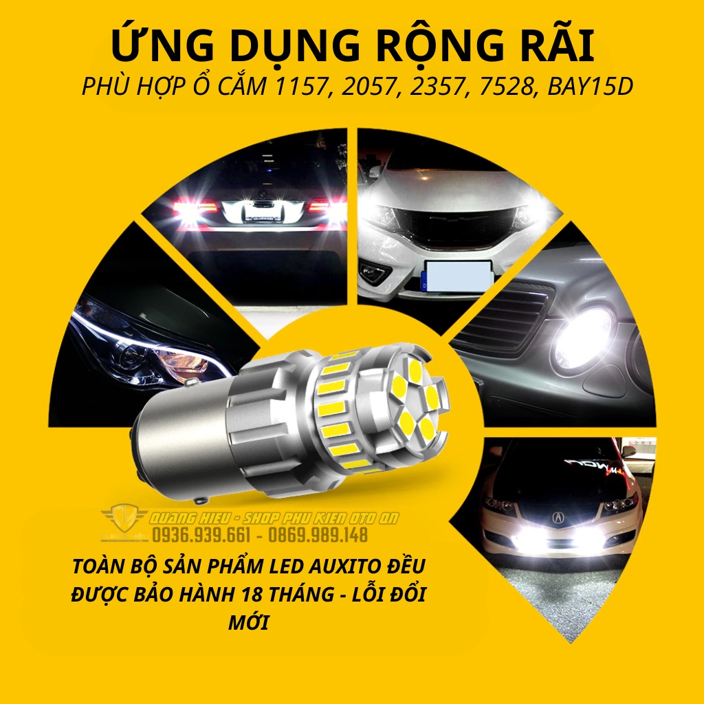 Đèn LED daylight, demi, đèn tín hiệu ban ngày Kia Seltos AUXITO siêu sáng 1157 W21W P21 5W làm đèn xi nhan/phanh