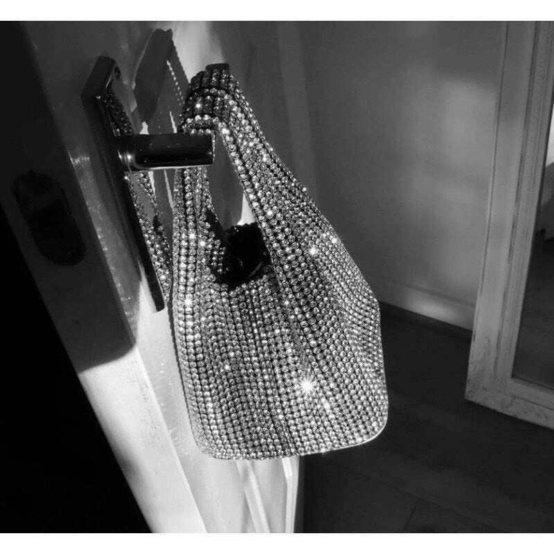 Túi ALEXWANG Đính Đá Lấp Lánh Khoác Tay Sang Chảnh Fullbox Túi Vải Hãng Dây Dài Đeo Chéo