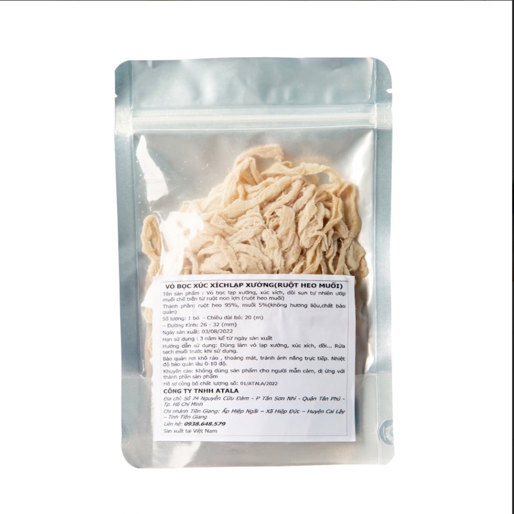 Vỏ ruột heo muối 10m Nguyên liệu từ 100% ruột heo tươi