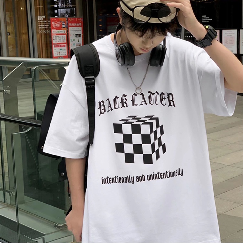 Áo Thun Tay Ngắn Dáng Rộng In Chữ Cỡ Lớn Thoải Mái Thời Trang Mùa Hè Cho Nam Và Nữ M-5XL