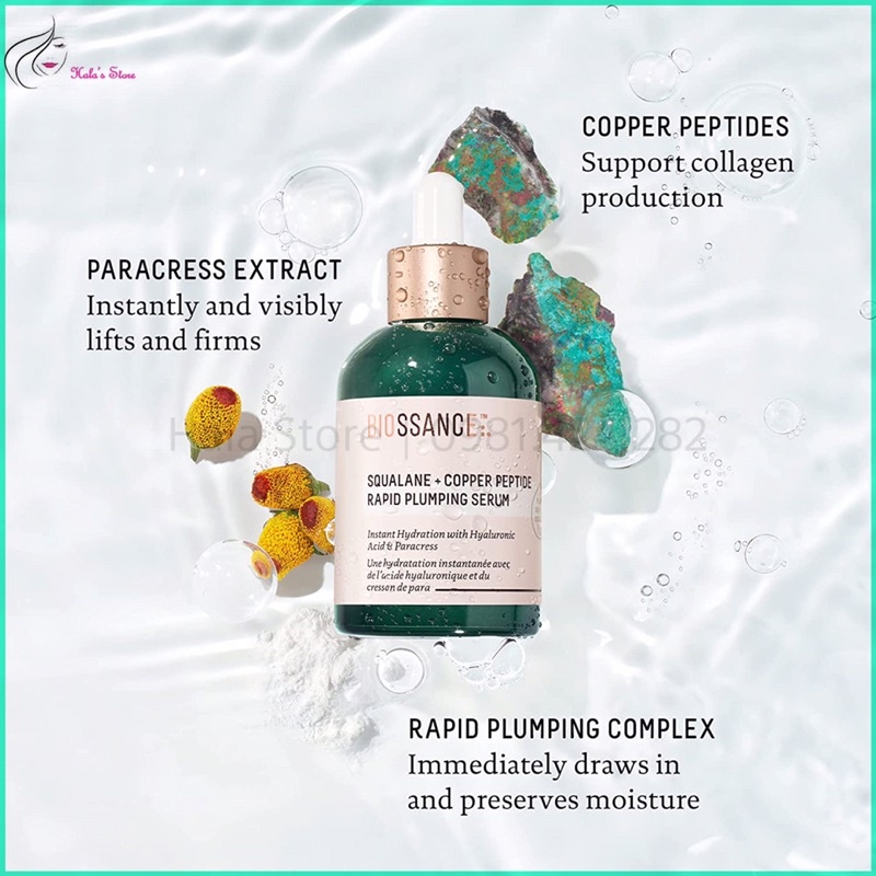 Tinh chất dưỡng da căng bóng Biossance SQUALANE + COPPER PEPTIDE RAPID PLUMPING SERUM
