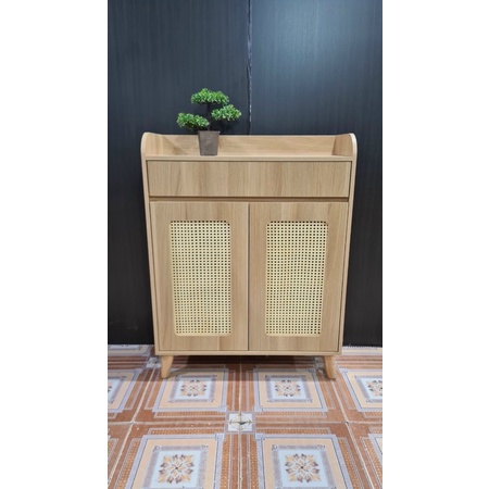 tủ giày cánh phối mây phong cách vintage