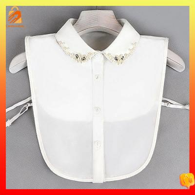 Cổ Áo Sơ Mi Giả Đính Ngọc Trai Thời Trang Cho Bé Gái