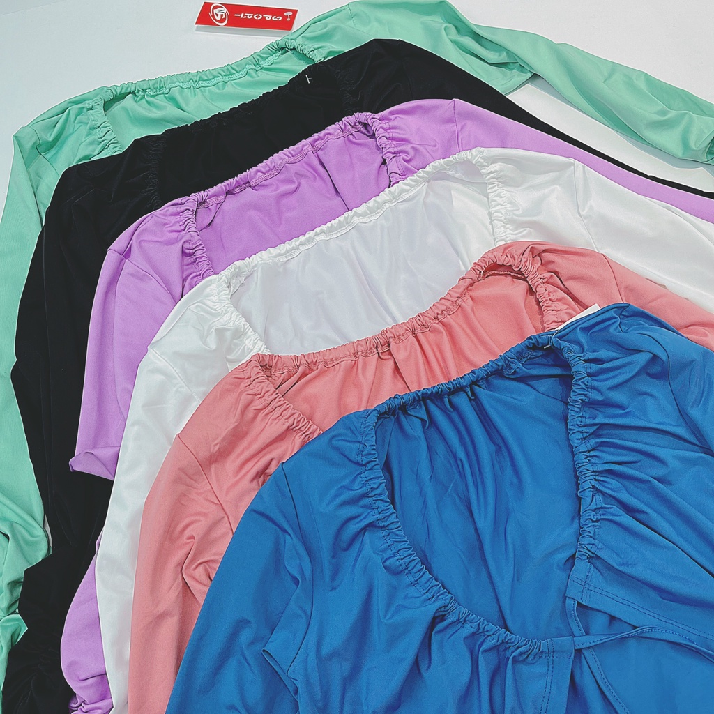 Áo Khoác Tay Dài Thể Thao Nữ Cổ Nhún Siêu Xinh