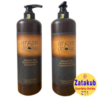 Dầu gội xả phục hồi tóc hư tổn Argan Deluxe Nourishing Oil 1000mlx2