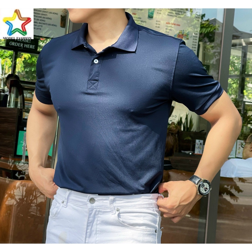 Áo thun polo , áo polo cổ trụ chất thun cá sấu cotton cao cấp .