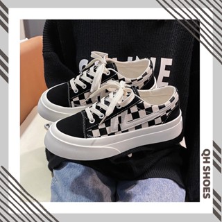 Giày thể thao nữ hàn quốc kẻ Karo đế độn 3cm hottrend