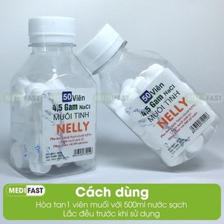 Hộp 50 viên muối tinh nelly-nước muối sinh lý-rửa mũi, rửa vết thương, súc họng-chăm sóc em bé
