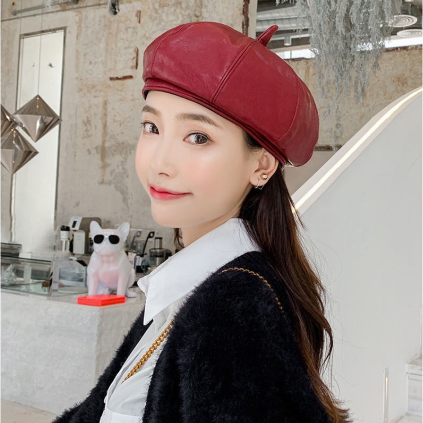 Mũ Nồi Bằng Da Pu Phong Cách Nhật Bản Thời Trang Cho Nữ