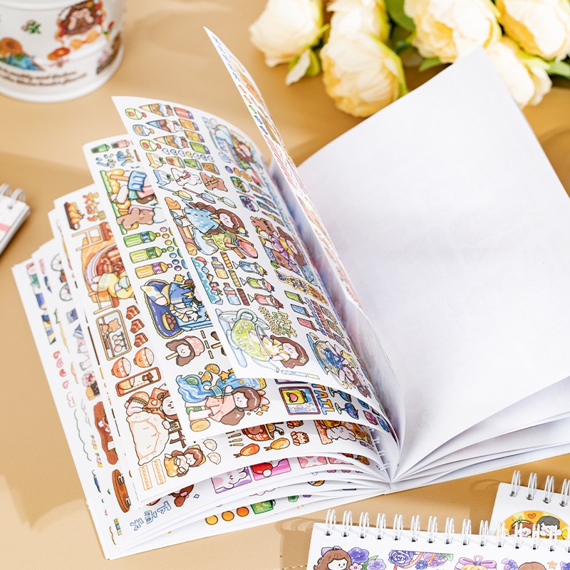 Sticker Dán Trang Trí Sổ Tay DIY Hình Cô Gái Dễ Thương Có 2 Kiểu