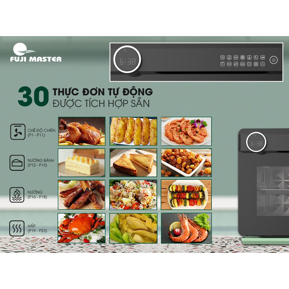 Nồi chiên không dầu hơi nước Fuji Master FJM-2422 dung tích 20L chiên hấp không dầu đa năng