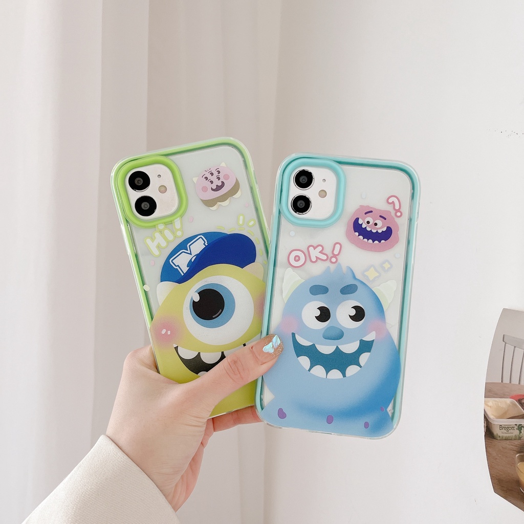 Ốp Điện Thoại Silicone Tpu Mềm Trong Suốt In Hình Quái Vật 3 Trong 1 Cho iPhone 14 13 12 11 Pro Max XS XR 8 7 Plus