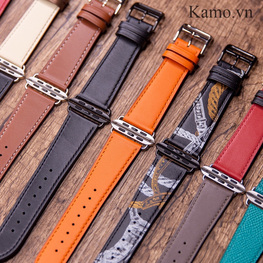 Dây apple watch series 7 6 5 4 3 se, dây đồng hồ apple watch da bò đeo tay - iwatch thông minh, 38mm 40mm 41mm 42mm 44mm