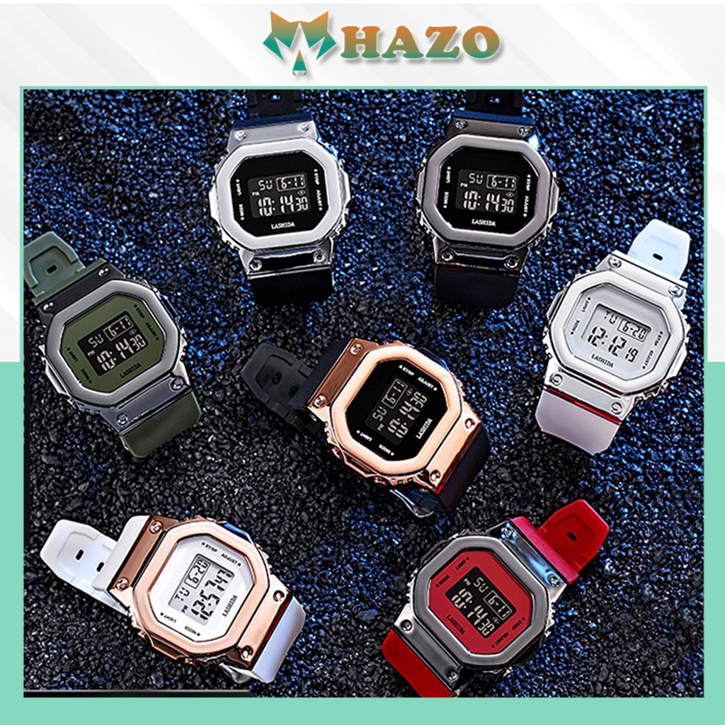 Đồng Hồ Nam Nữ Thể Thao Điện Tử Mặt Vuông Chrong D401 Dây Cao Su Kiểu Dáng Trẻ Trung Hot Trend - Hazo