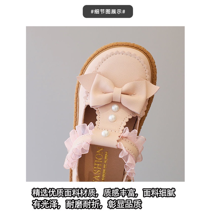 Giày Búp Bê Da Đế Mềm Đính Hạt Giả Ngọc Trai Xinh Xắn Phong Cách Lolita 2022 Cho Bé Gái