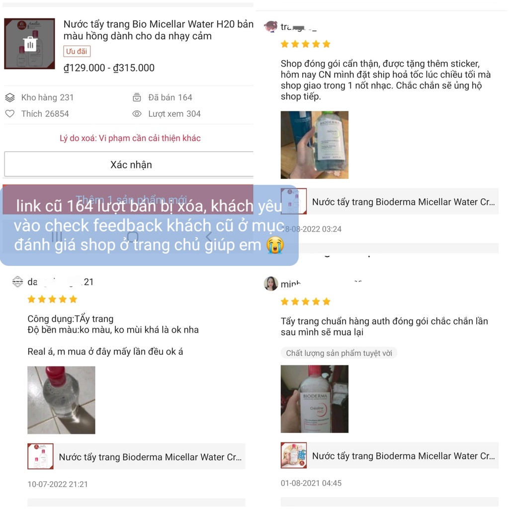 Tẩy trang B.I.O Micellar Water đủ size bản xanh cho da dầu, hồng cho da nhạy cảm