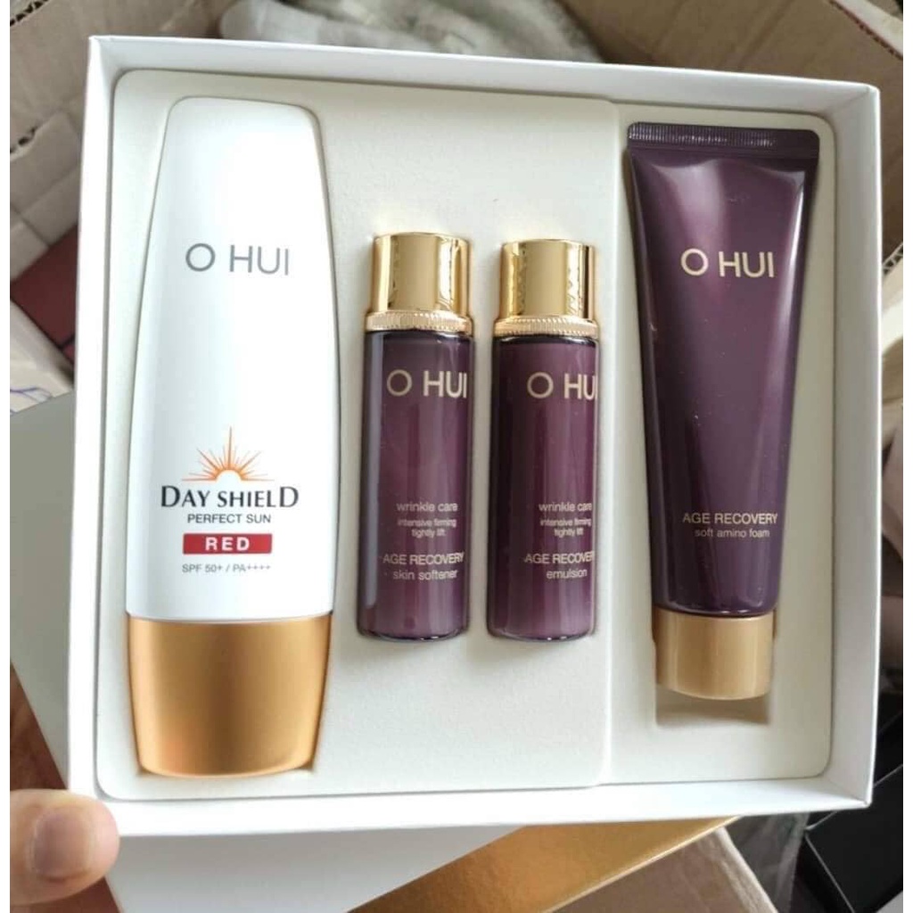 SET Kem Chống Nắng OHUI Black/ Red Hàng Chuẩn Chính Hãng [FreeShip]