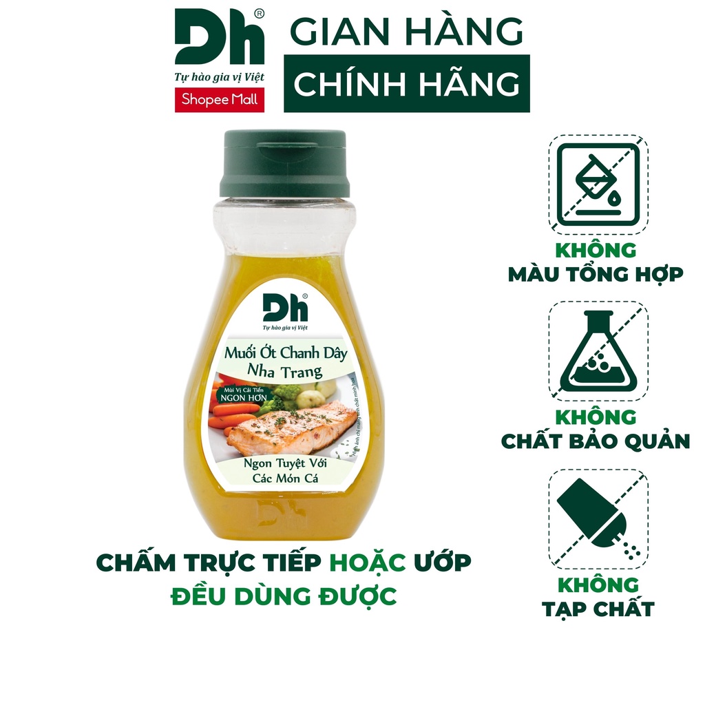 Muối ớt chanh dây Nha Trang DH Foods gia vị nước sốt chấm hải sản đồ nướng 200gr - DHSCH14