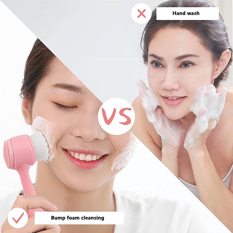 Cọ Rửa Mặt Silicone Hai Mặt Mát Xa Làm Sạch Lỗ Chân Lông