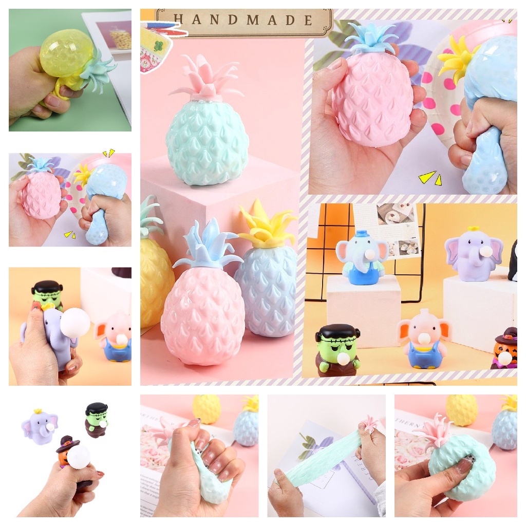 Đồ chơi bóng mềm bơm hơi có hình trái cây / động vật / Halloween để giảm căng thẳng