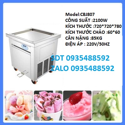 Máy Làm Kem Chảo Phẳng Máy Cuộn Kem Chiên -chảo 60cm hàng cao cấp -bảo hành 1 năm