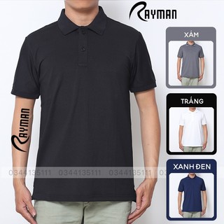 Áo thun polo nam trơn rayman áo phông có cổ big size vnxk màu trắng, xanh đen, xám, đen