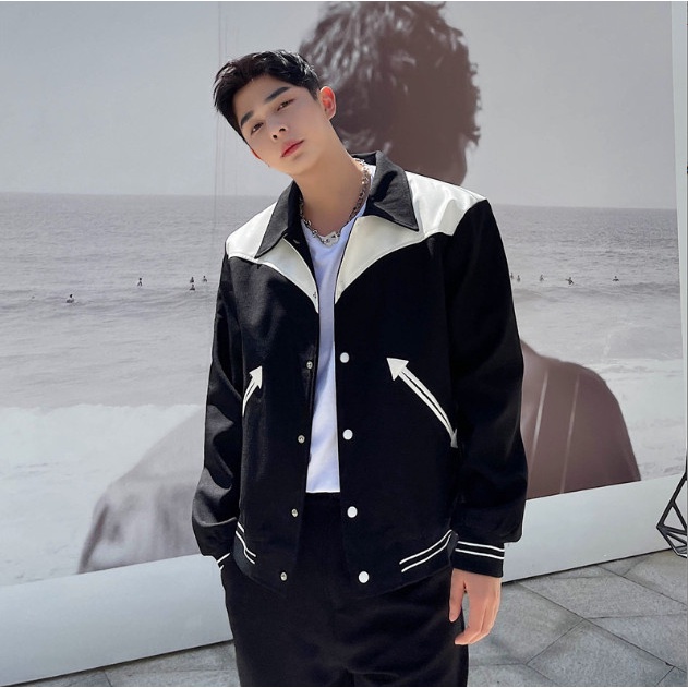 Áo Khoác Bomber Nam Phối Da Varsity Jacket Chất Liệu Nỉ Thời Trang Nam