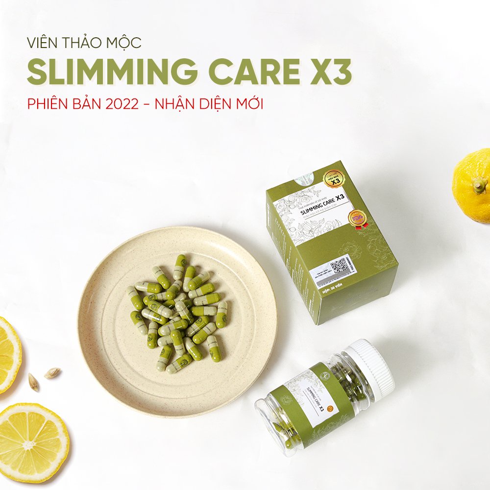 Thảo mộc giảm cân Slimming Care X3 loại mới tặng thêm viên rau củ detox 1 hộp 30 viên/15 viên