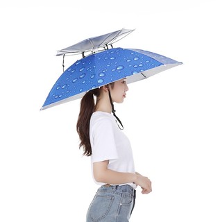 Ô đội đầu 2 tầng che nắng mưa, câu cá, dã ngoại