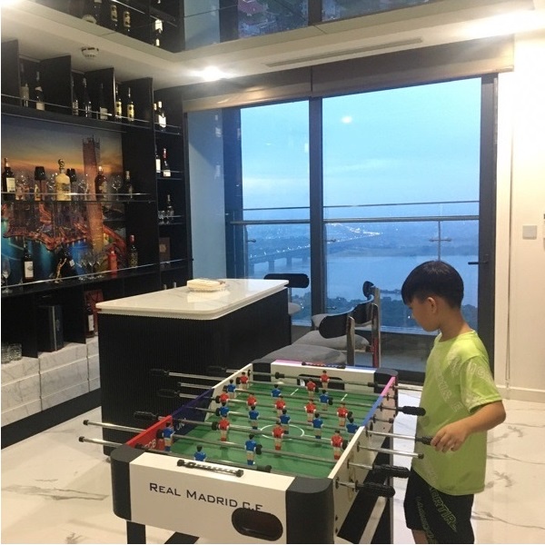 Bàn Bi Lắc Bóng Đá Cỡ Lớn 1,2m, Banh Bàn Foosball Mini Real Barca 1m2 Thi Đấu Cho Gia Đình, Văn Phòng, Kinh Doanh Hanana