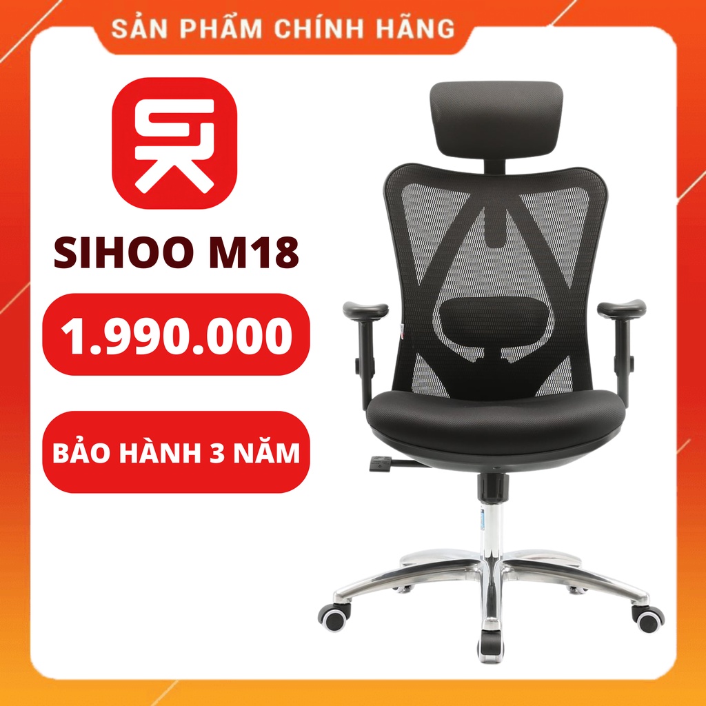 ✅CHÍNH HÃNG - Ghế Sihoo M18, M18B - Ghế Xoay Văn Phòng Công Thái Học - Bảo hành 3 năm