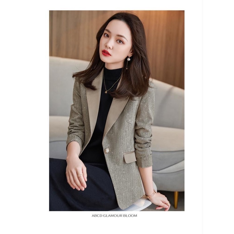 Áo Khoác Blazer Dáng Ôm Thời Trang Công Sở Thanh Lịch Cho Nữ