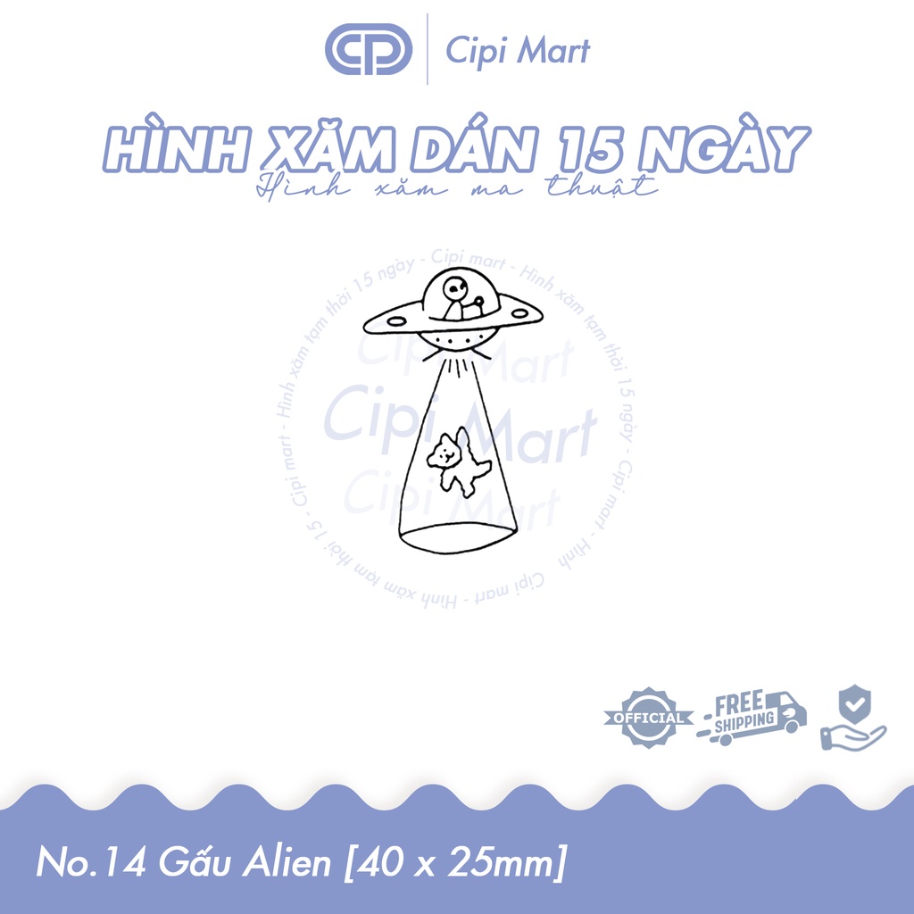 CIPI MART - Hình xăm tạm thời 15 NGÀY - chống nước, cọ xát 014