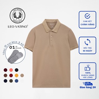 Áo polo nam Supima Cotton 100% Leo Vatino Phân phối độc quyền phối cổ áo thun nam tay ngắn cổ bẻ - Galvin