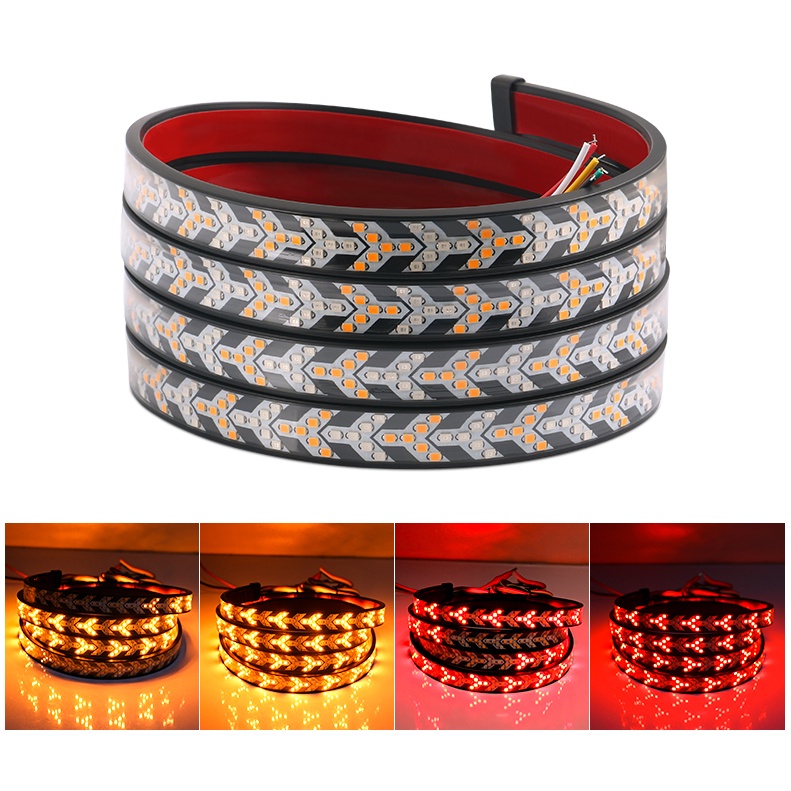 Dải Đèn LED Cảnh Báo 12V 24V Ánh Sáng Đỏ Hổ Phách Linh Hoạt Gắn Đuôi Xe Hơi / Xe Tải / Jeep SUV RV