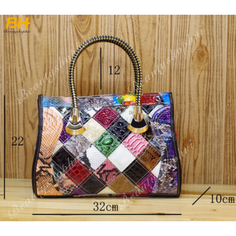 Túi Đeo Chéo Da Bò Họa Tiết Da Rắn Phong Cách Âu Mỹ Cho Nữ