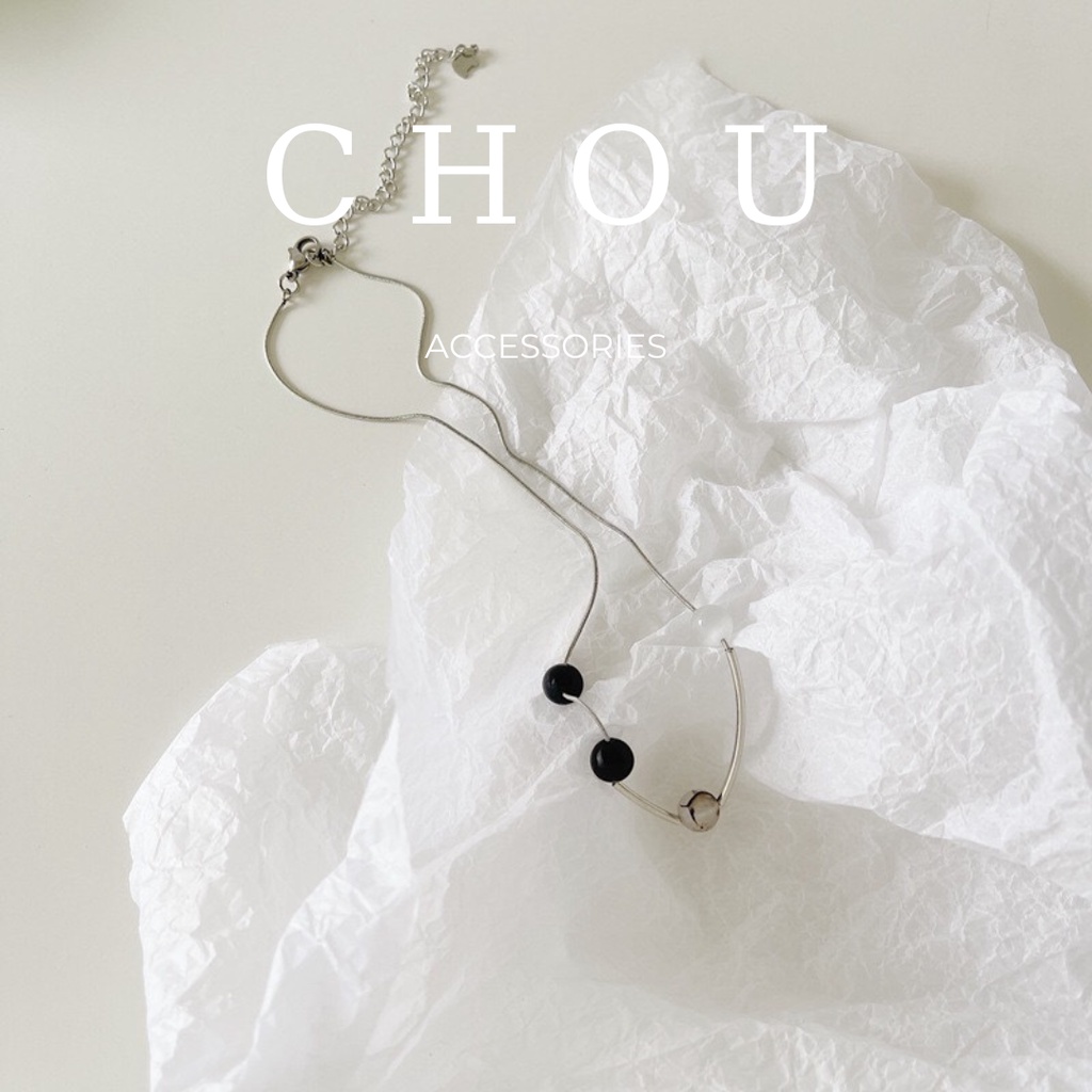 Dây Chuyền, Vòng Cổ Hạt Đen Trắng | CHOU ACCESSORIES |