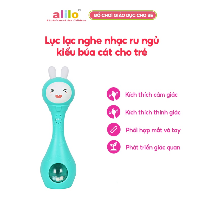 Lục lạc phát nhạc giáo dục cho trẻ Alilo Melody Rattle R1C - Hàng chính hãng - Đồ chơi giáo dục sớm, kích thước nhỏ gọn