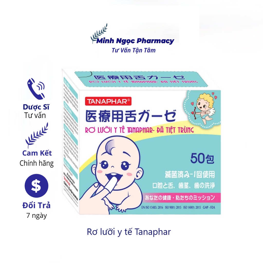 Gạc rơ lưỡi trẻ em Tanaphar đã tiệt trùng - tiêu chuẩn xuất Nhật