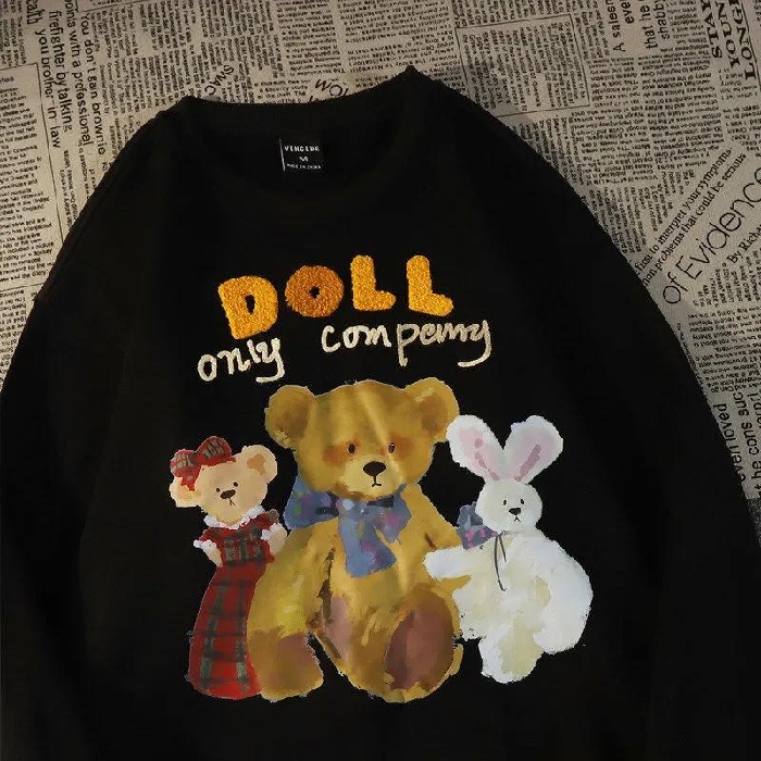 Áo sweater HIIXIIVI tay dài cổ tròn in họa tiết thời trang Hàn Quốc cho nam và nữ oversize